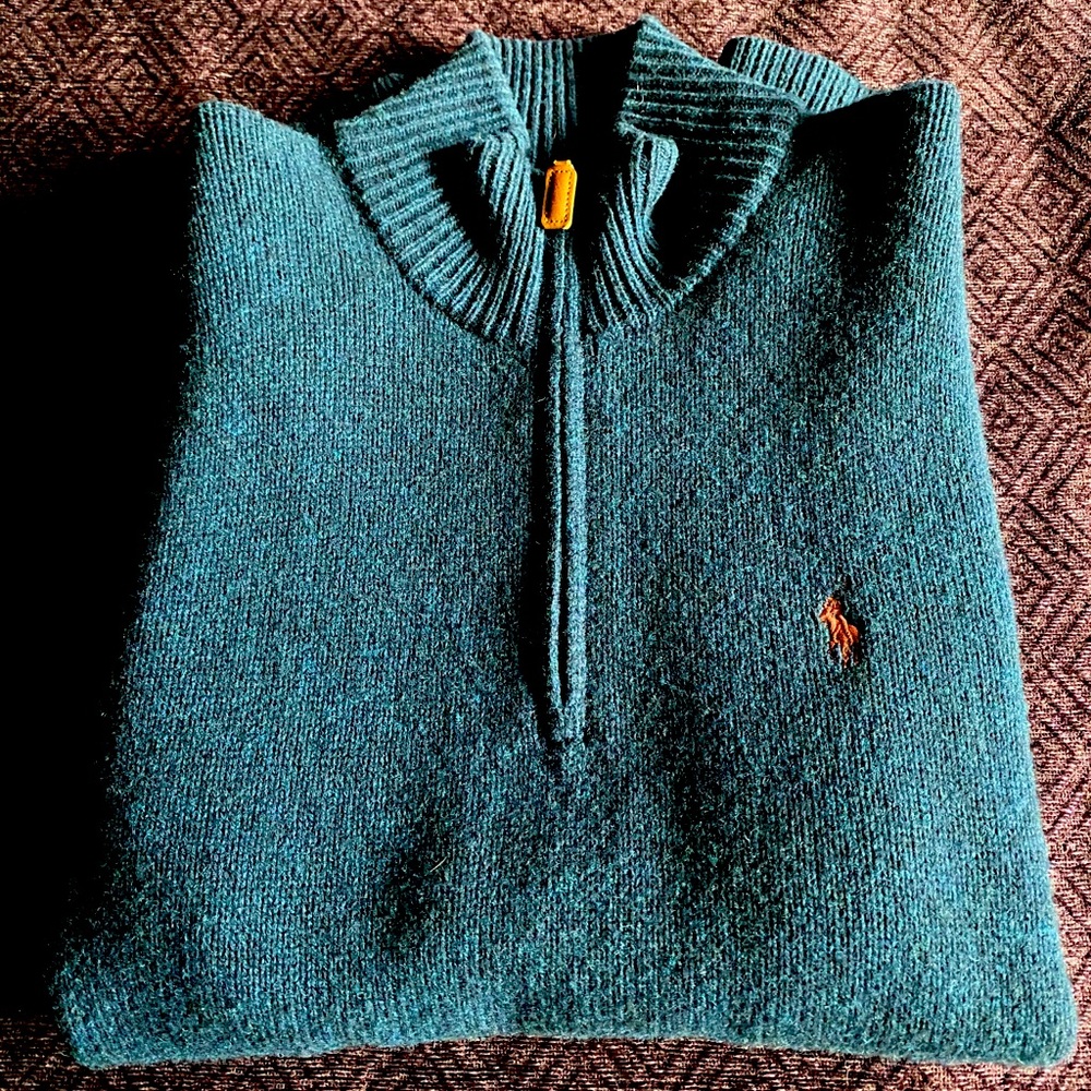 Polo by Ralph Lauren Lambs Wool 1/4 zip sweater